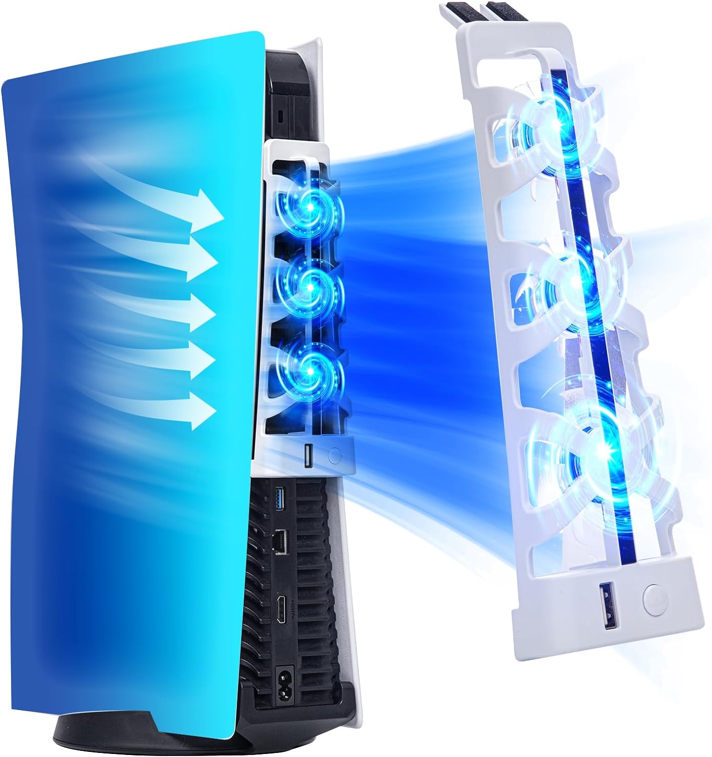 Gaming Zone Accessories - Voor PS5 Stille koelventilator met LED-licht