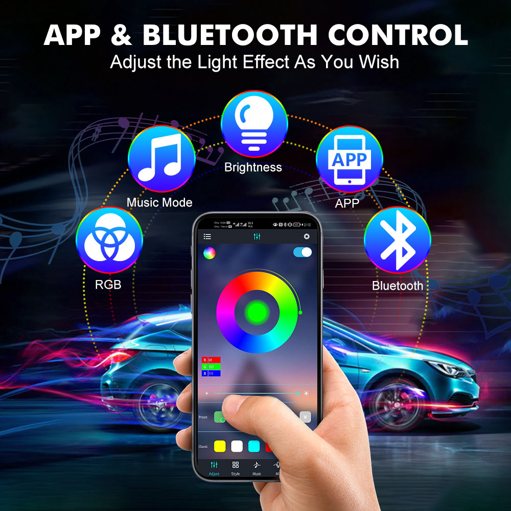 Neon LED Interieur Autolicht A - Rgb Hub Sync recensie en prijs